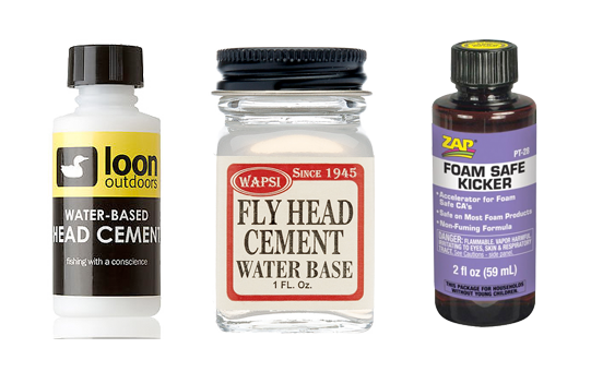 Cements and wax are necessary tools for fly tying. UV cured glues are also becoming very popular and we have a wide selection.