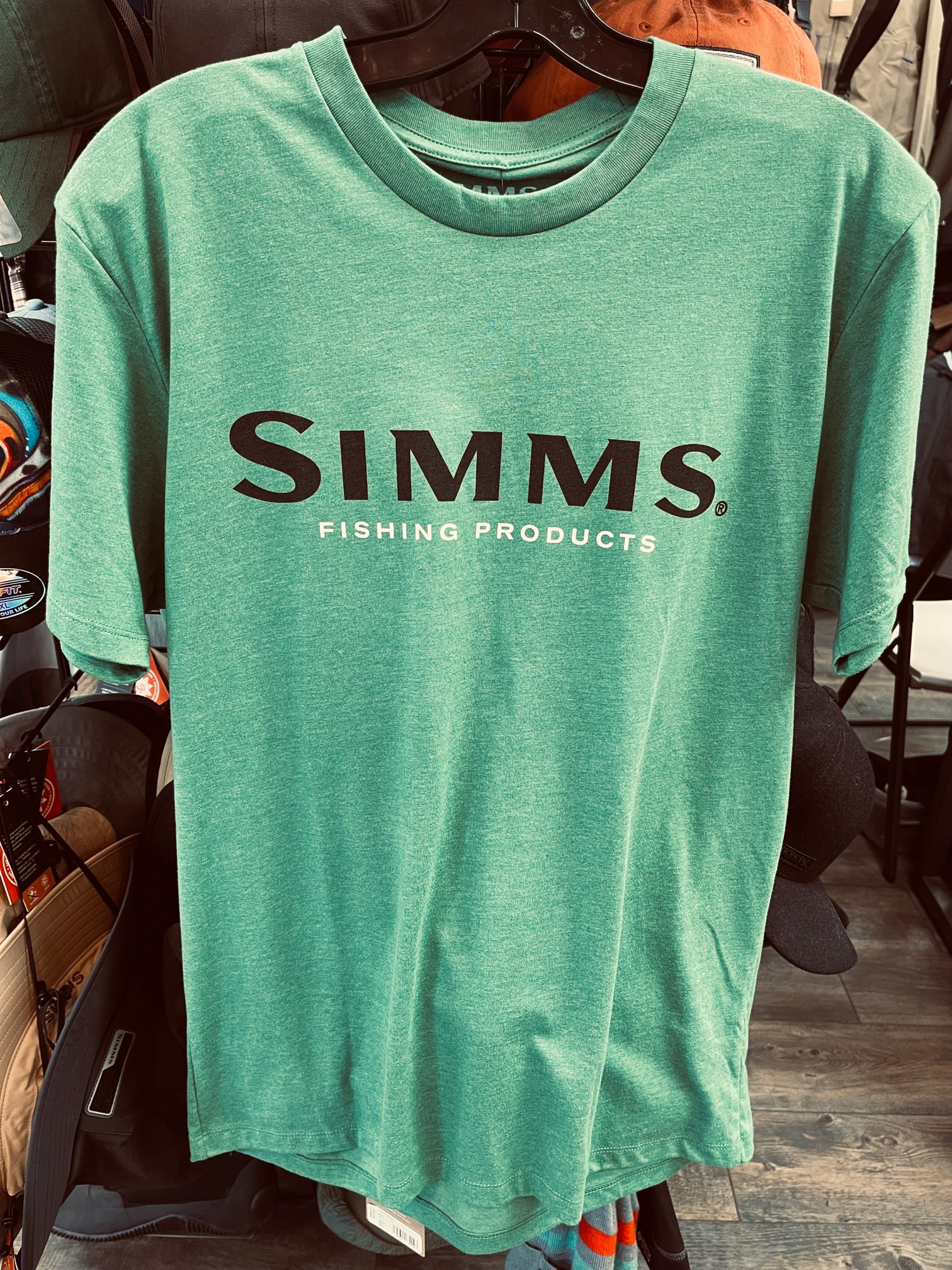 Simms M's Logo T-Shirt - Grass Green Heather - Small