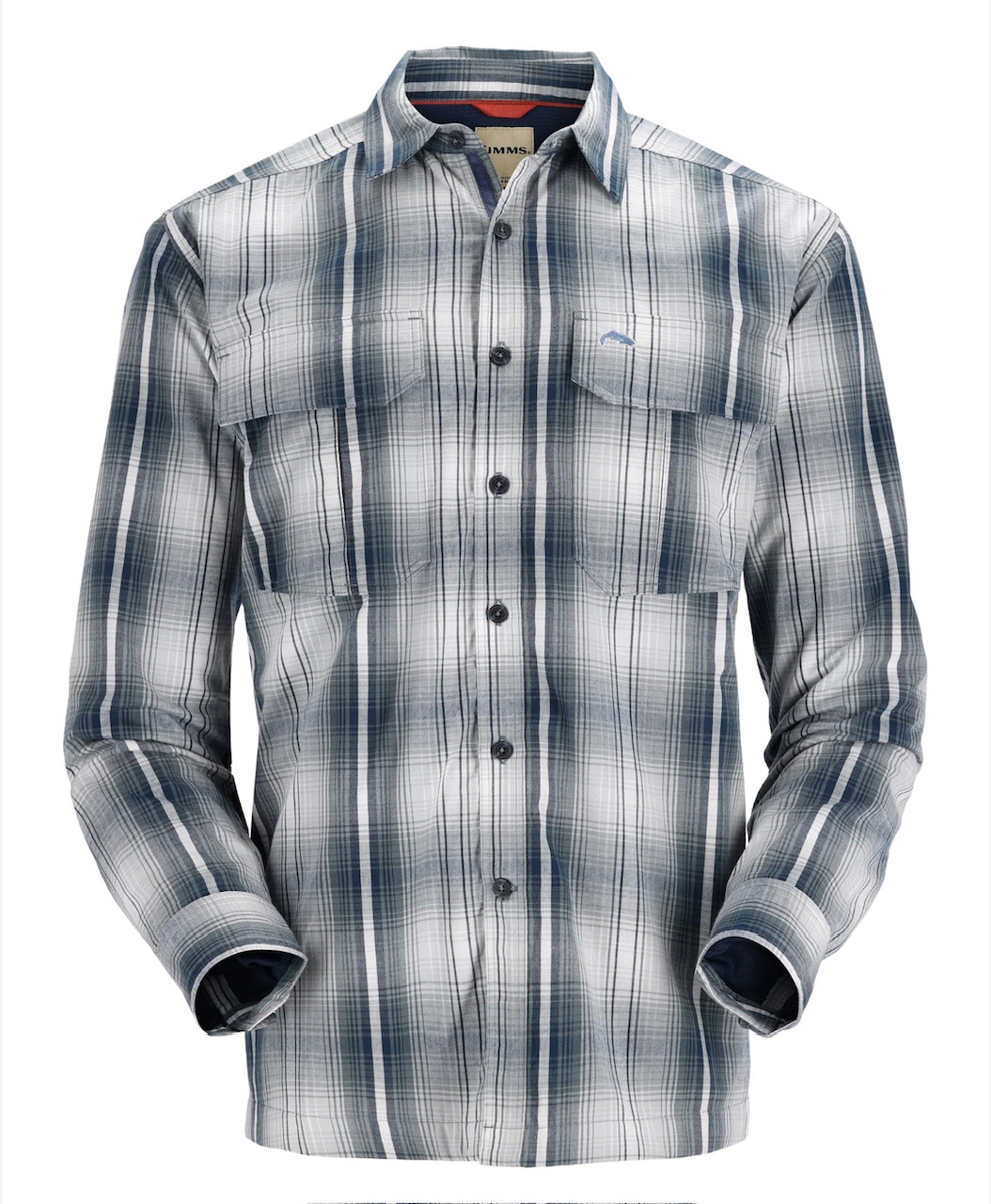 Simms M's Coldweather Shirt - Navy Sterling Plaid - Large