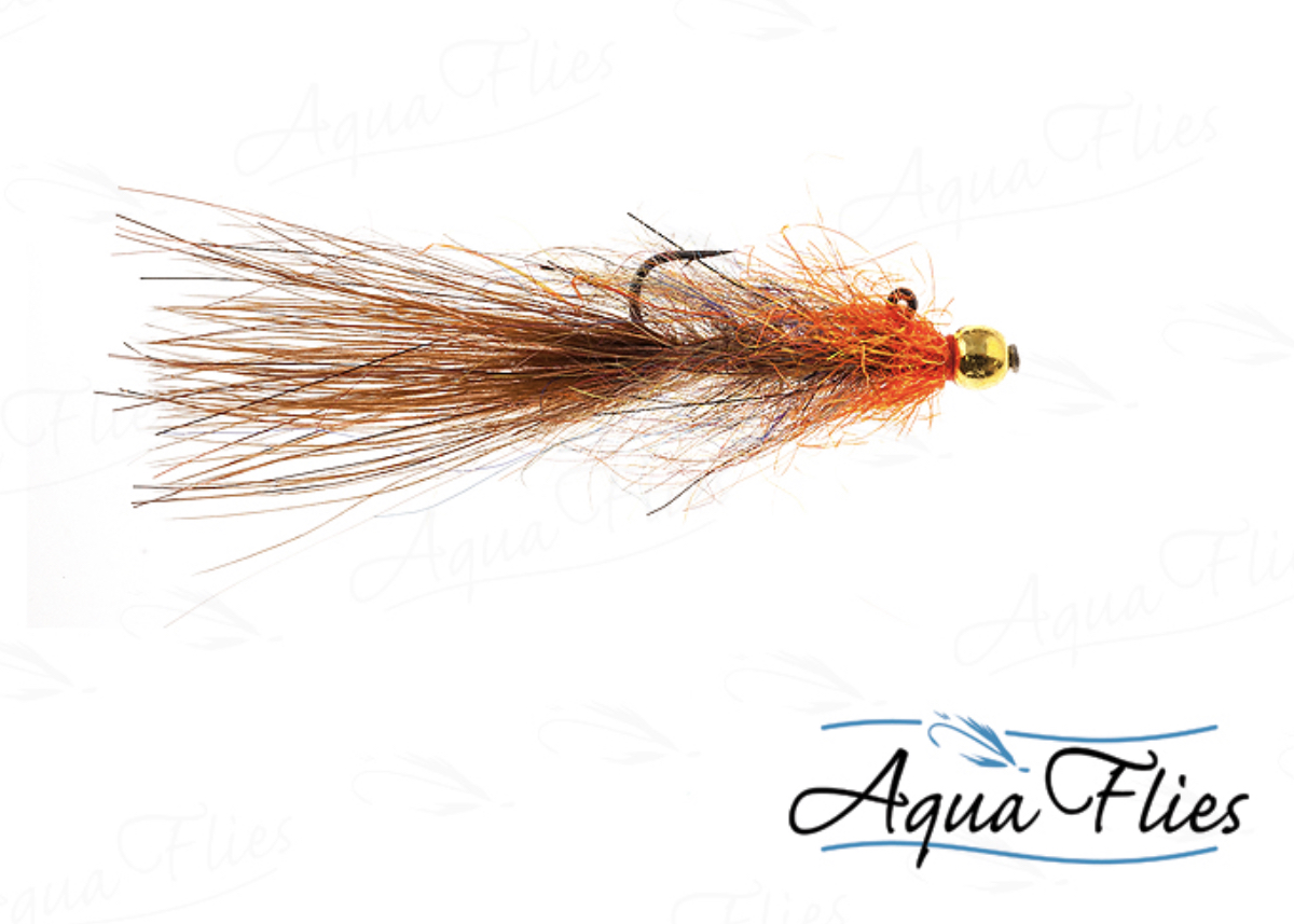 Aqua Flies Balanced Leech - Hot Head Brown - Size 10