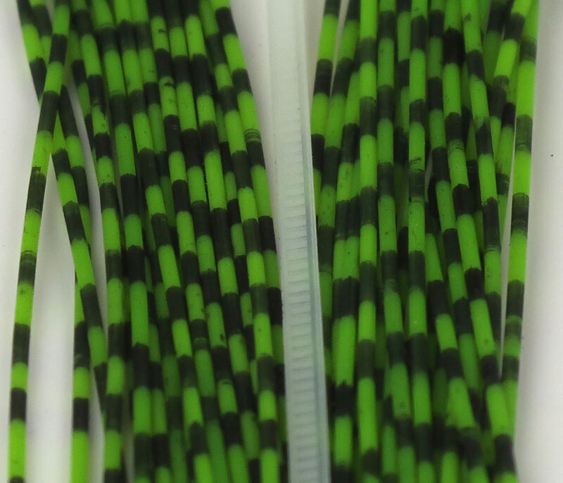 Hareline Dubbin Grizzly Barred Rubber Legs - Medium - Neon Green