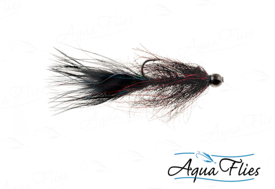 Aqua Flies Balanced Leech - Black Eye - Size 10
