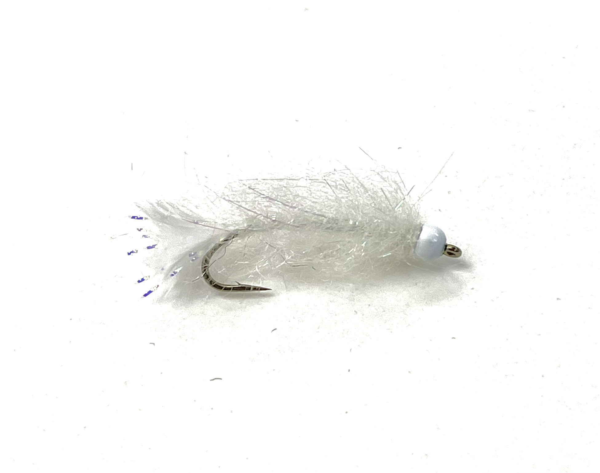 Black's Flies White Bead Mini Leech - White - Size 10