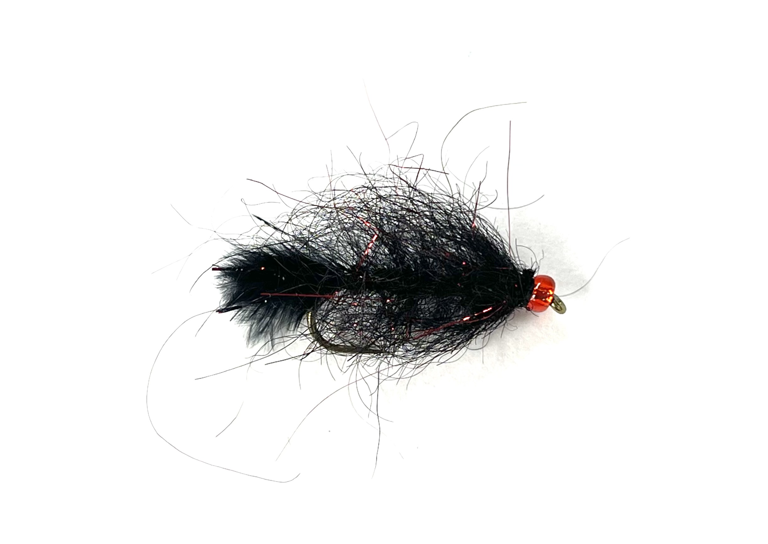 Black's Flies Red Bead Powder Leech - Black - Size 10