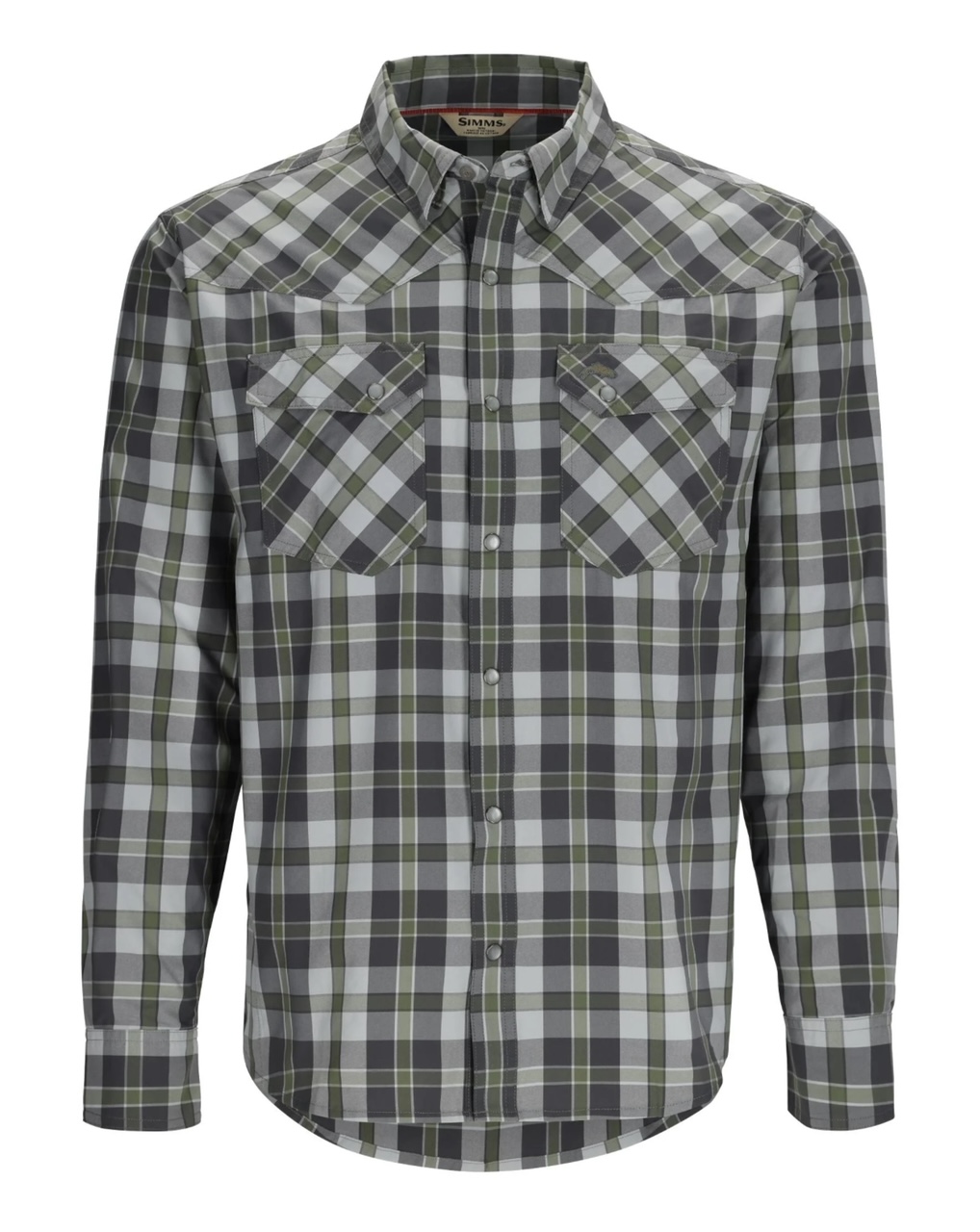 Simms M's Brackett LS Shirt - Backcountry Clover Plaid - Large
