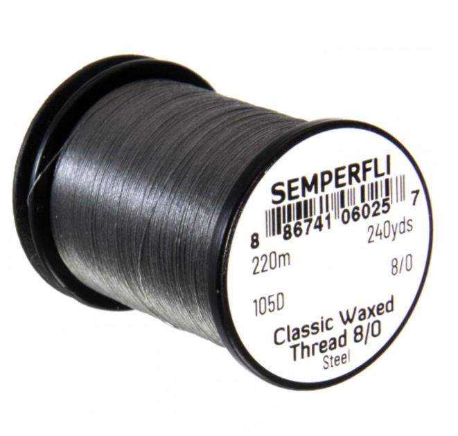 Semperfli Classic Waxed Thread 8/0 - Steel