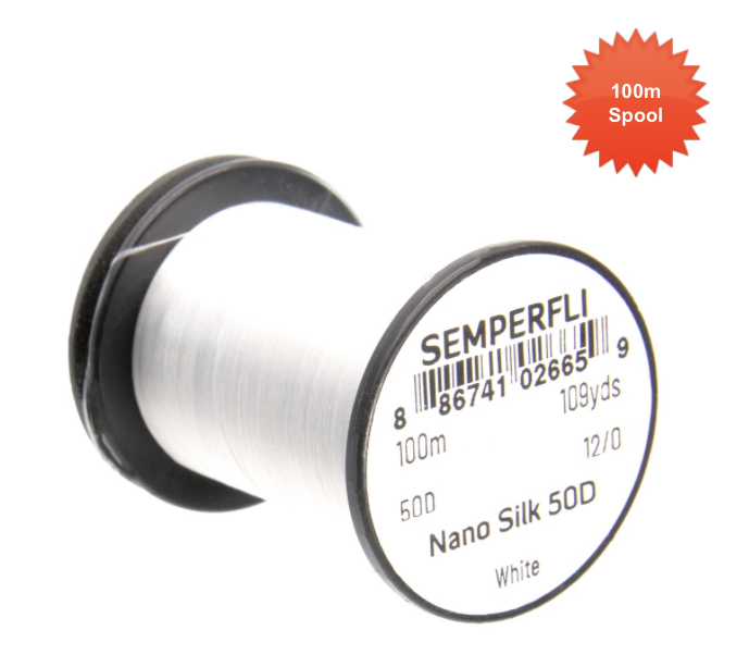 Semperfli Nano Silk - 100m - 12/0 - 50D - White