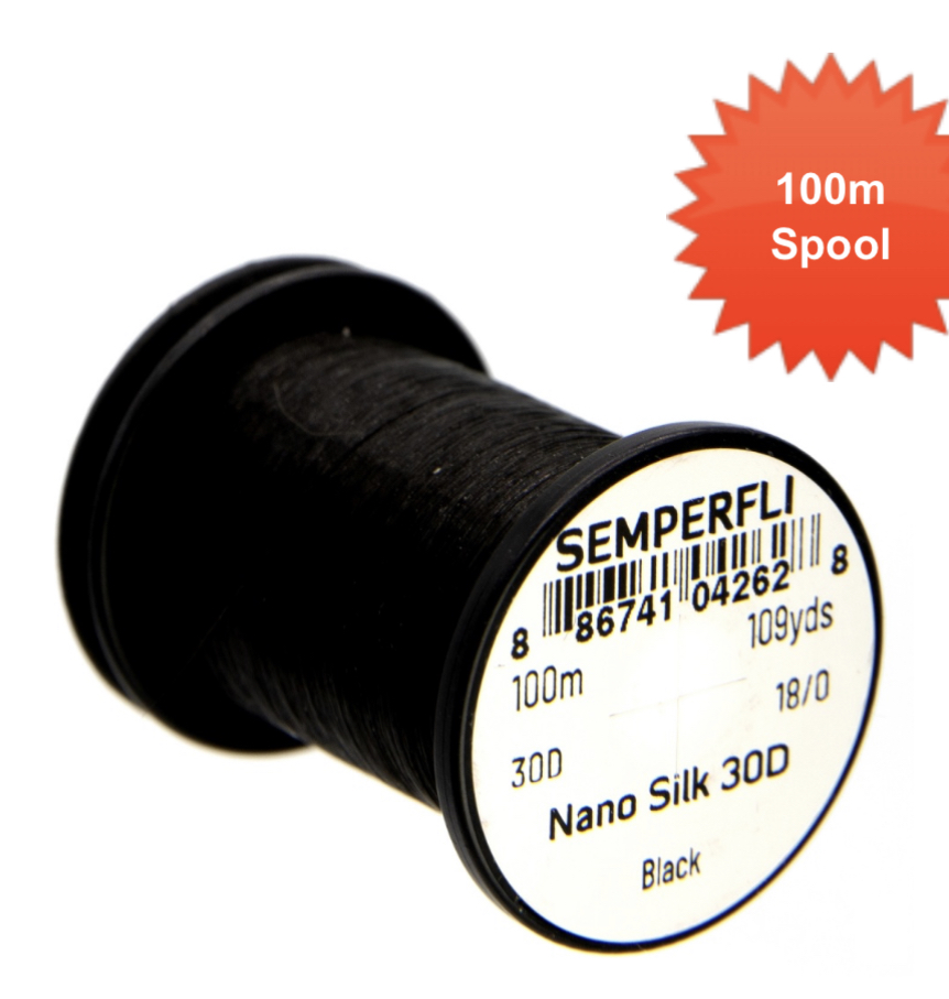Semperfli Nano Silk - 100m - 18/0 - 30D - Black