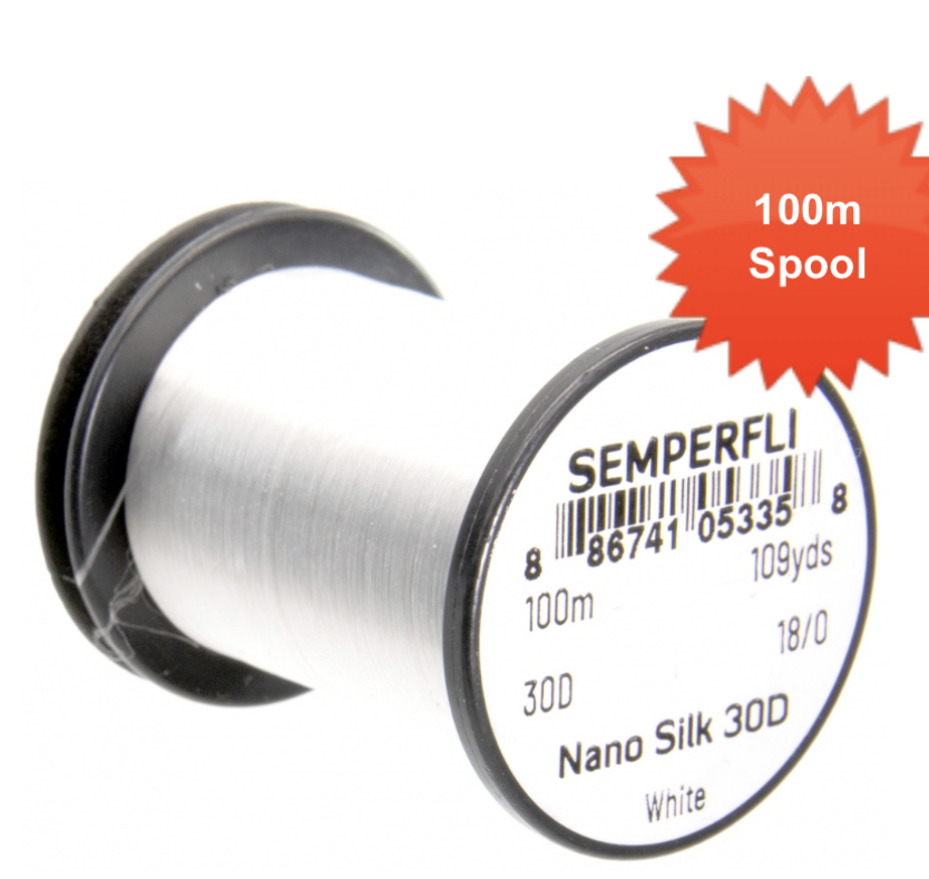 Semperfli Nano Silk - 100m - 18/0 - 30D - White