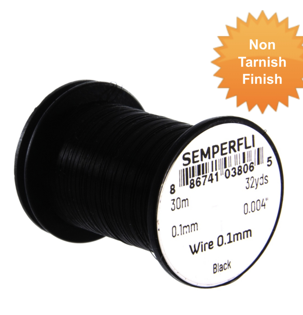 Semperfli Fly Tying Wire - 30m - 0.1mm - Black