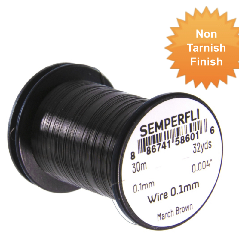 Semperfli Fly Tying Wire - 30m - 0.1mm - March Brown
