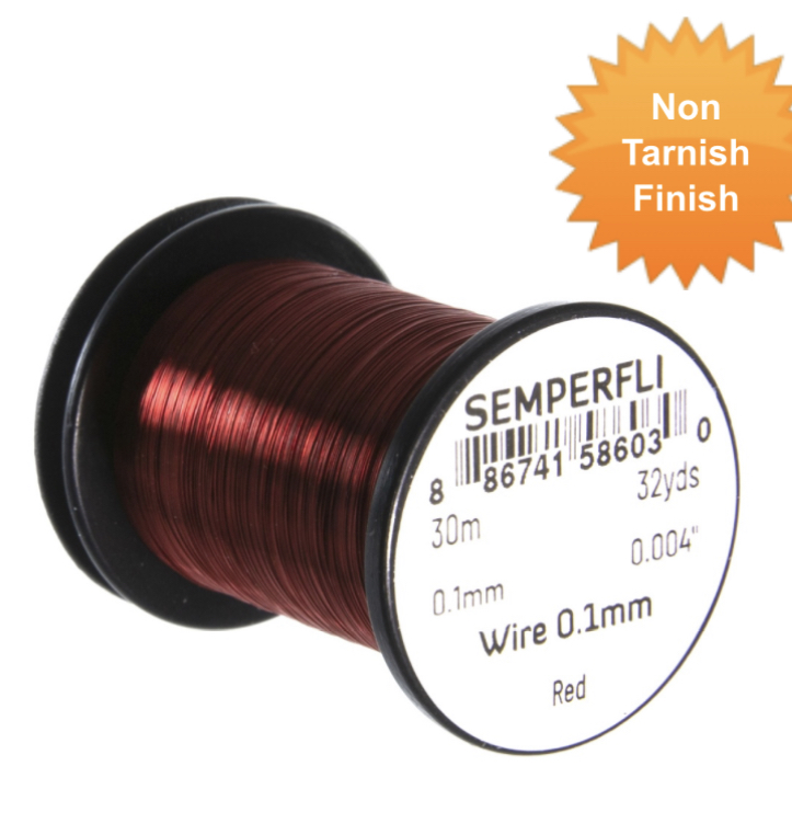 Semperfli Fly Tying Wire - 30m - 0.1mm - Red