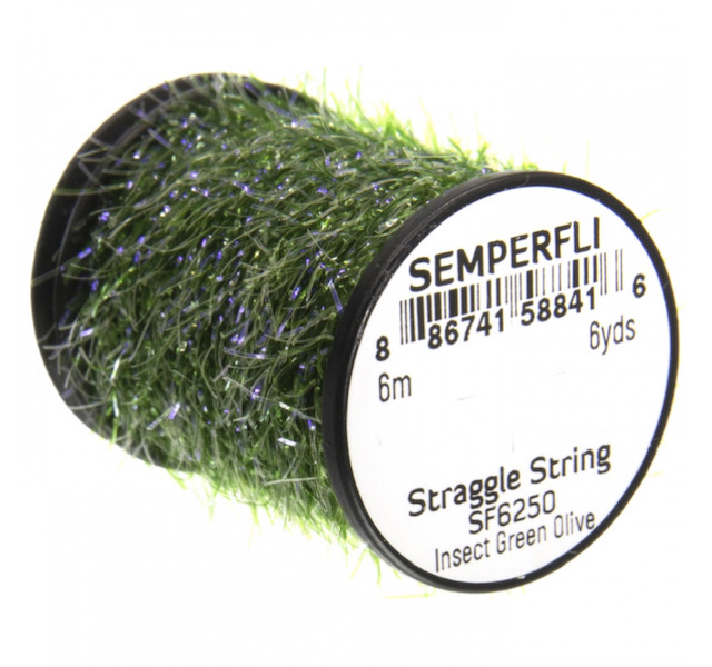 Semperfli Straggle String Micro Chenille - Insect Green Olive