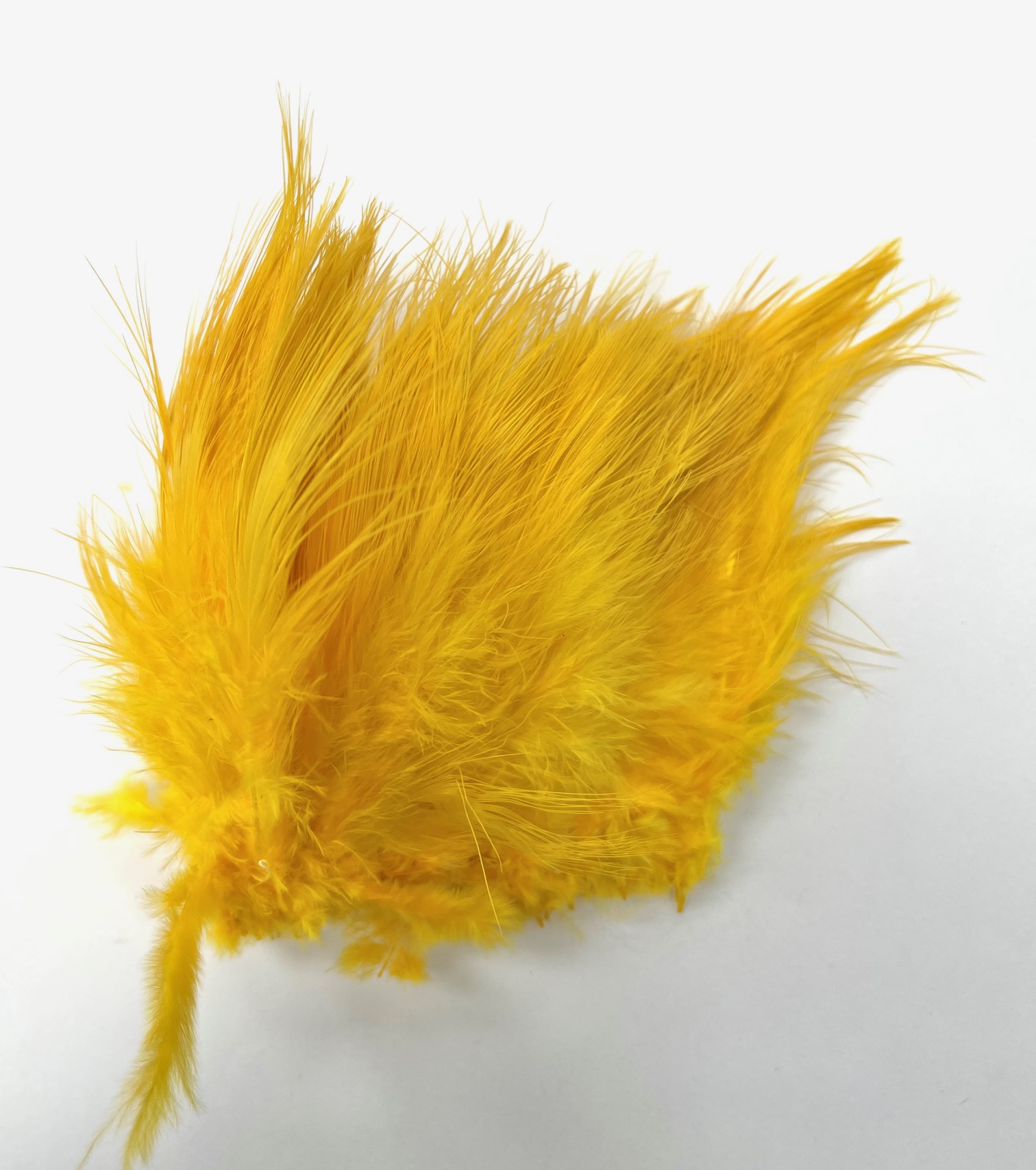 Ringneck Pheasant Rump Hackle - Golden Yellow (Dyed Over White)