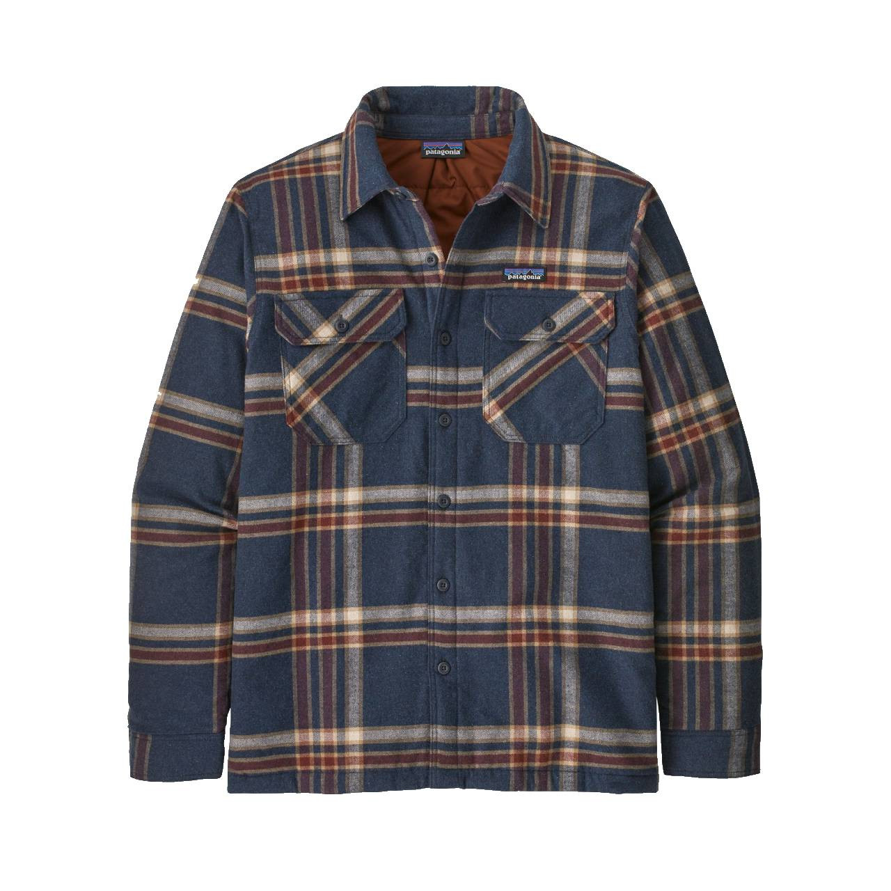 Patagonia M's Insulated Organic Cotton MW Fjord Flannel Shirt - Growlers Plaid:Smolder Blue - XL