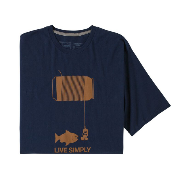 Patagonia M's Live Simply Happy Hour Organic T-Shirt - Classic Navy - Small