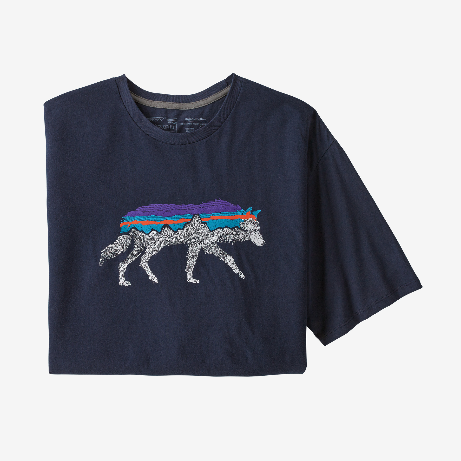 Patagonia M's Back For Good Organic T-Shirt - New Navy w/ Wolf - Medium