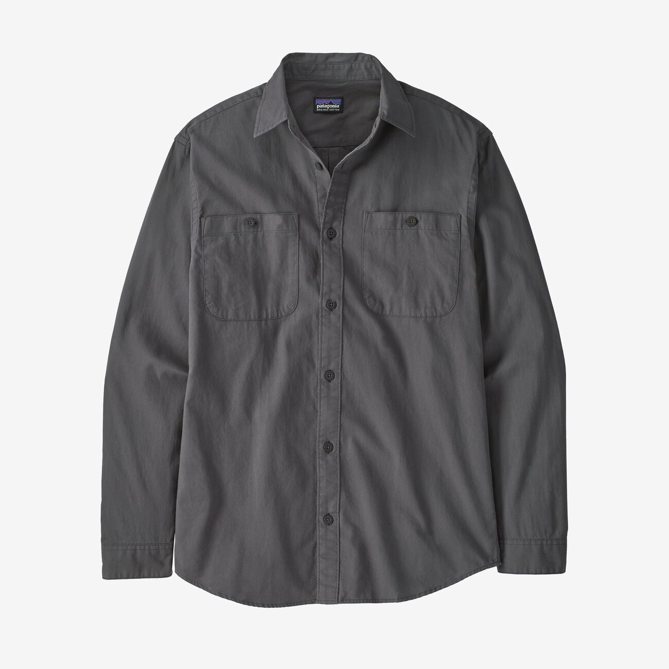 Patagonia M's L/S Pima Cotton Shirt - Forge Grey - Medium