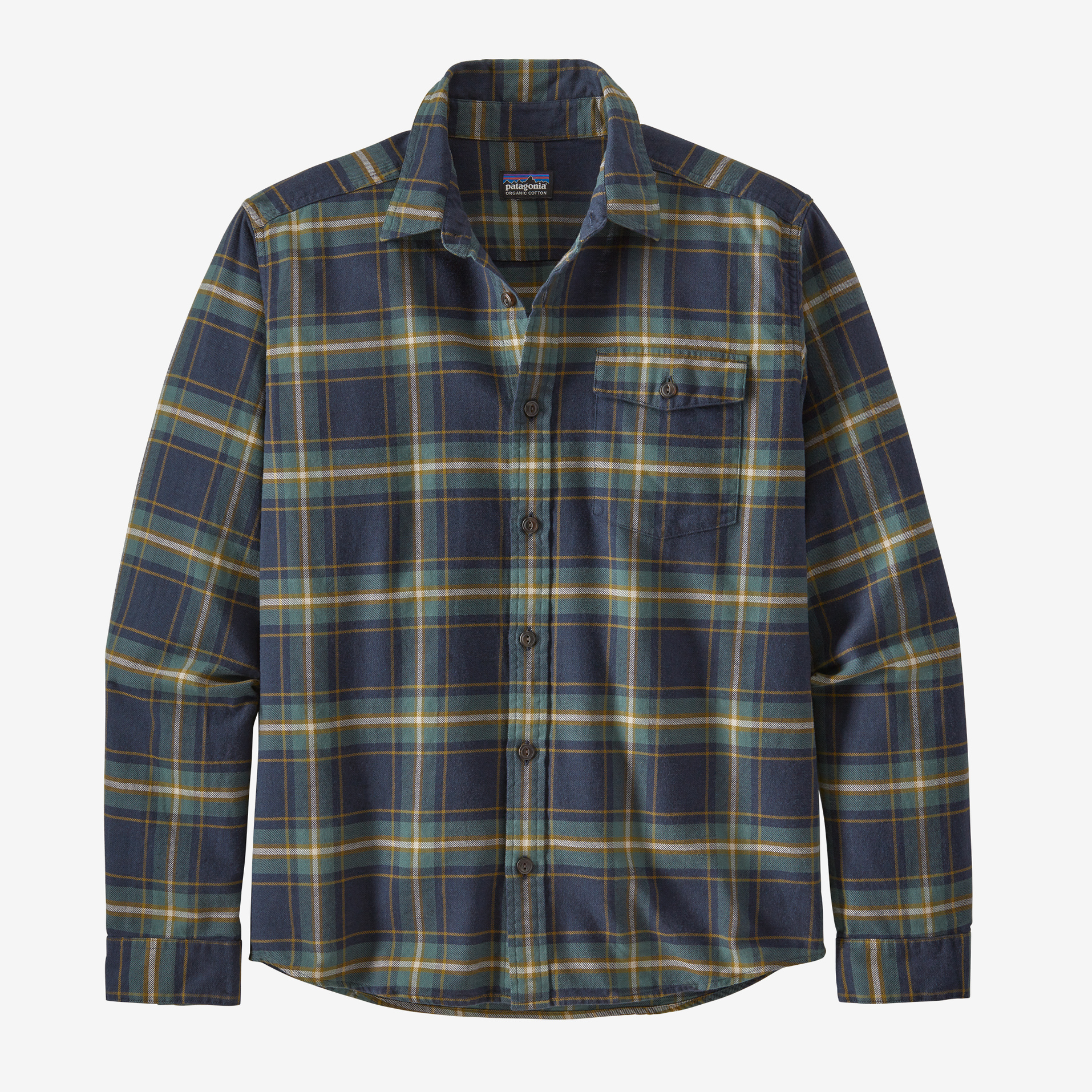 Patagonia M's L/S L/W Fjord Flannel Shirt - Lawrence: New Navy - Small