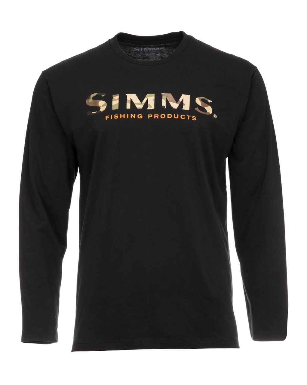 Simms M's Logo Long Sleeve Shirt - Black - Large