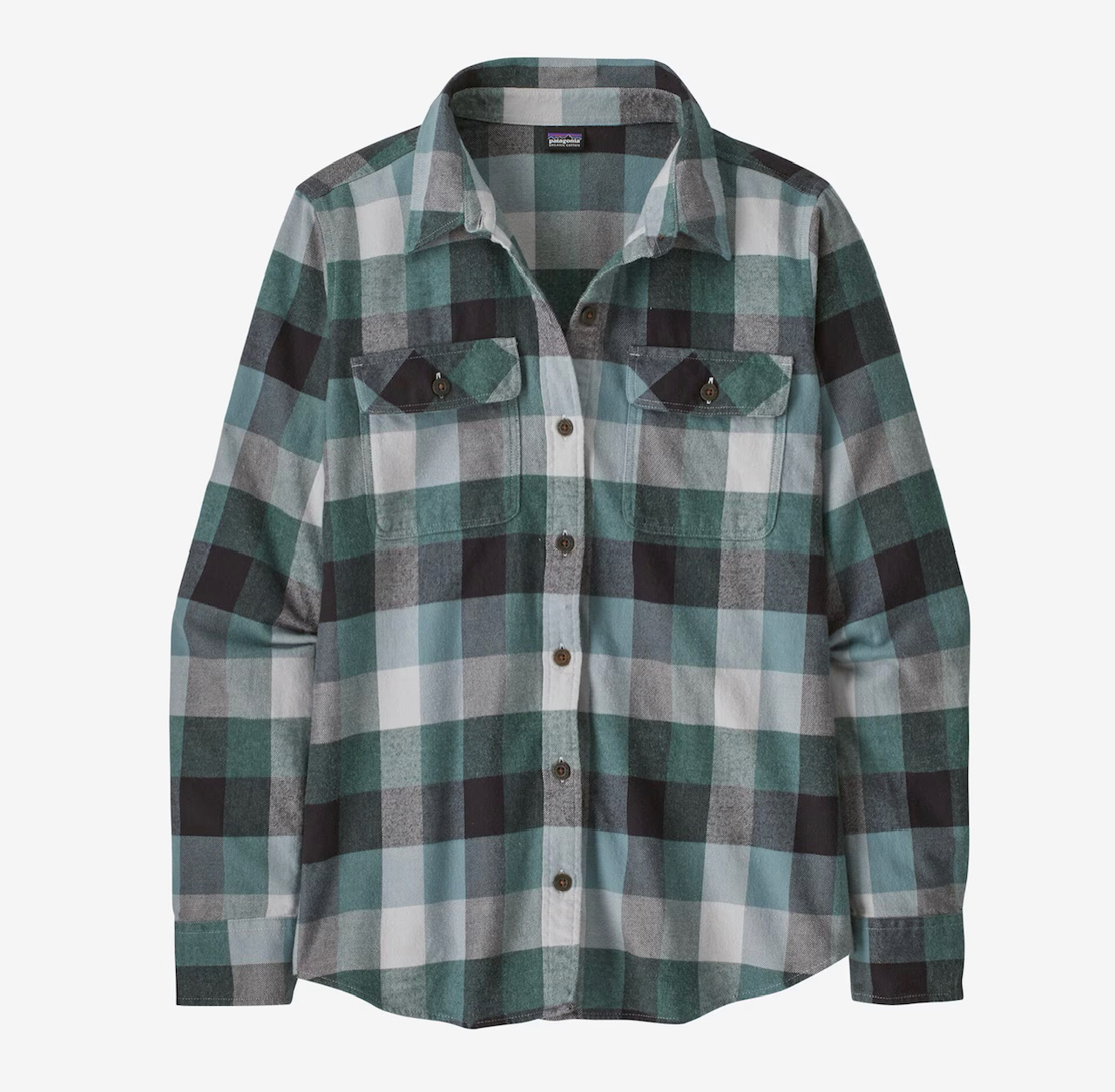Patagonia W's L/S Organic Cotton MW Fjord Flannel Shirt - Guides: Nouveau Green - XL