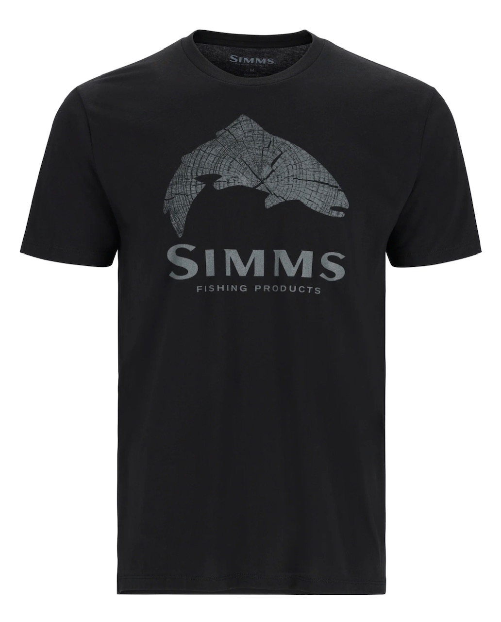 Simms M's Wood Trout Fill T-Shirt - Black - Large