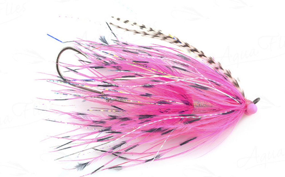 Aqua Flies Stu's Barred Ostrich Intruder - Pink/Pink