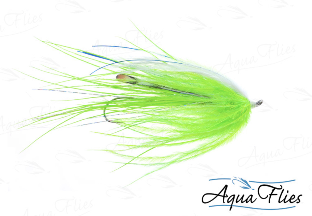 Aqua Flies Single Station Intruder - Chartreuse/White