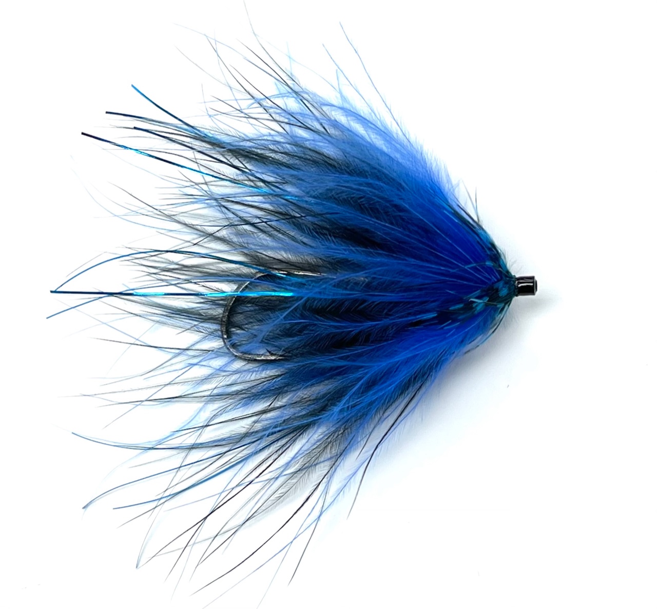 Aqua Flies Larimer's Reverse Marabou Tube - Black/Blue