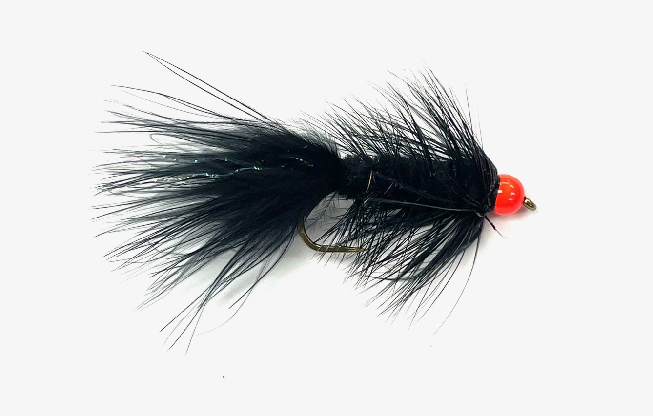 Umpqua Hot Bead Bugger - Black/Fl. Orange - Size 6