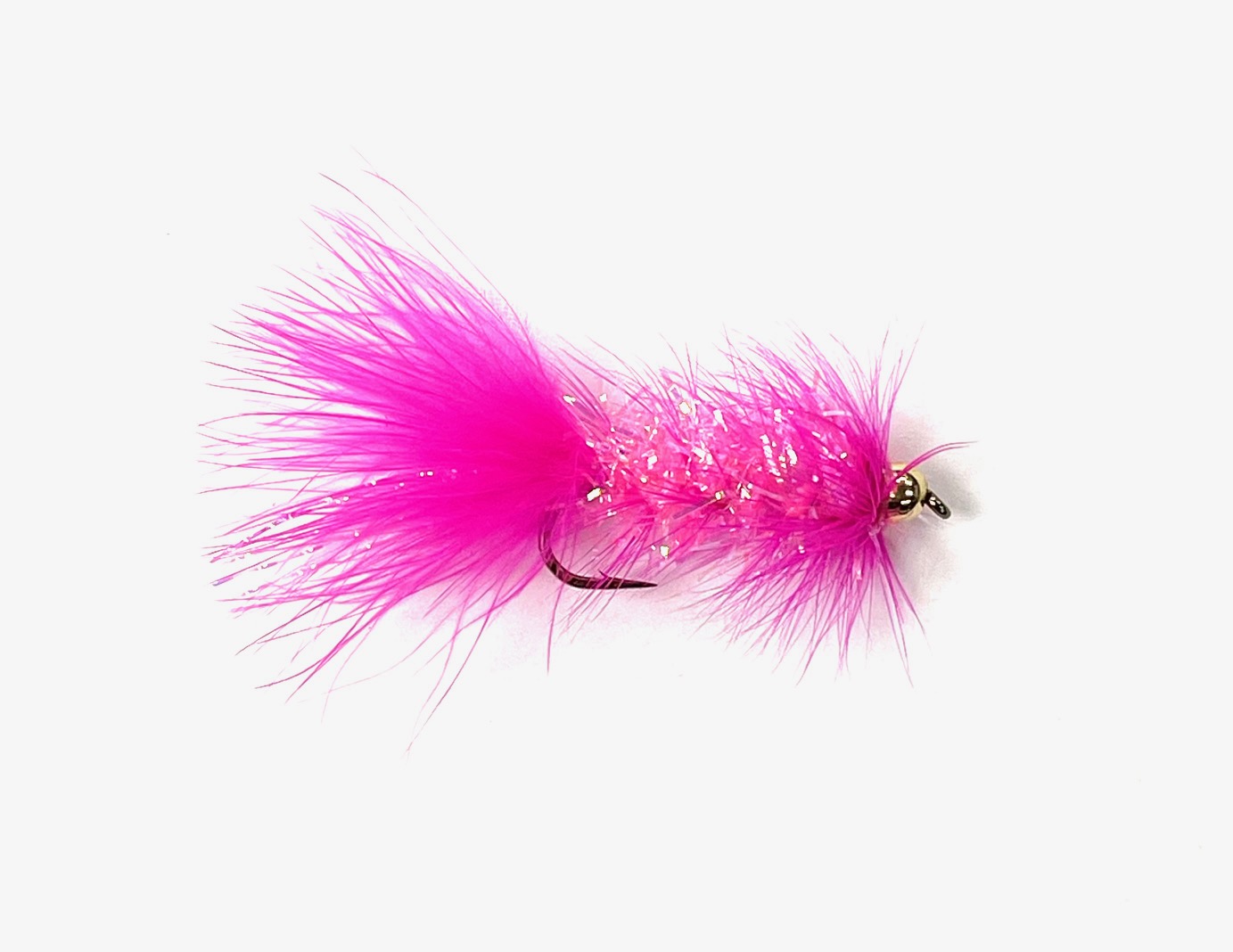 Black's Flies Gold Bead Crystal Bugger - Pink - Size 8