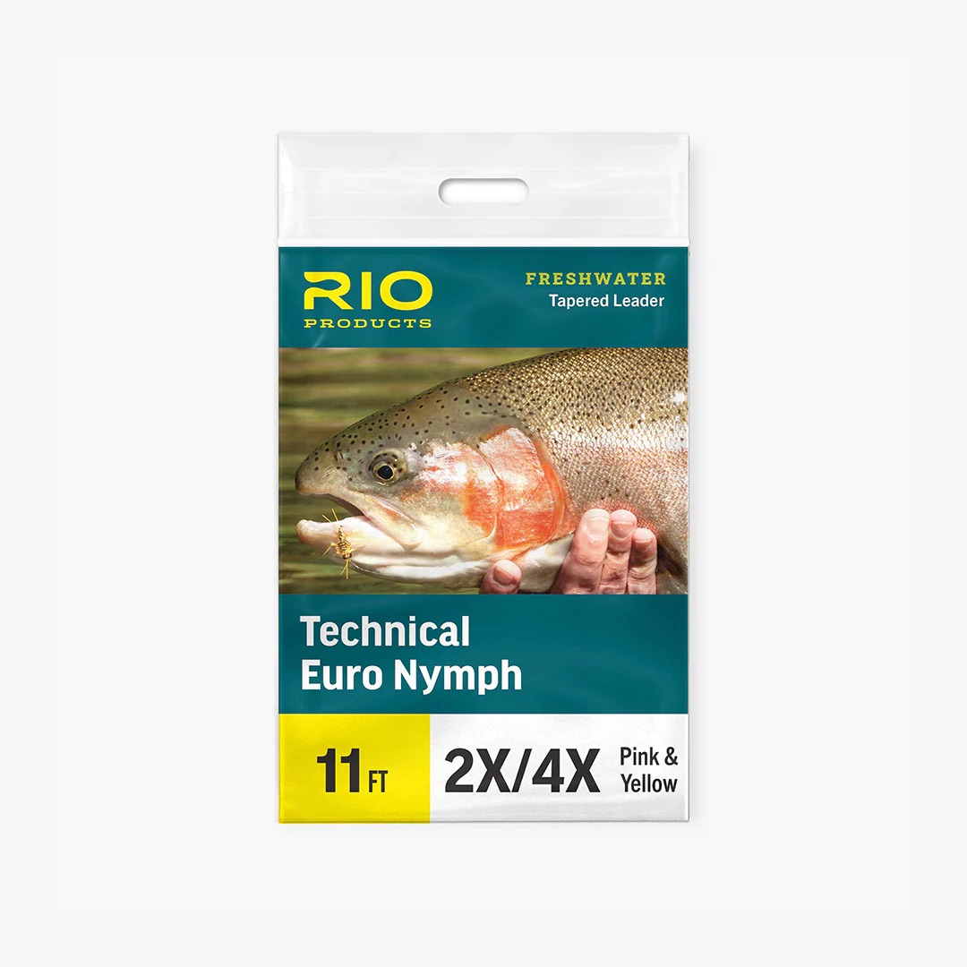 Rio Technical Euro Nymph Leader - 14ft / 2X/4X / Pink & Yellow