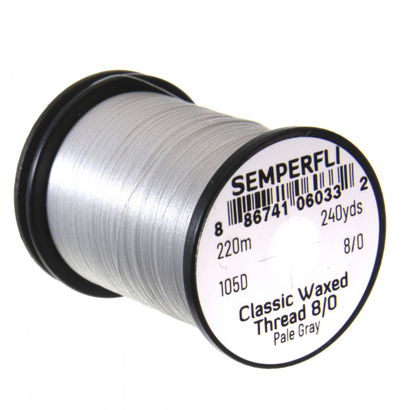 Semperfli Classic Waxed Thread 8/0 - Pale Gray