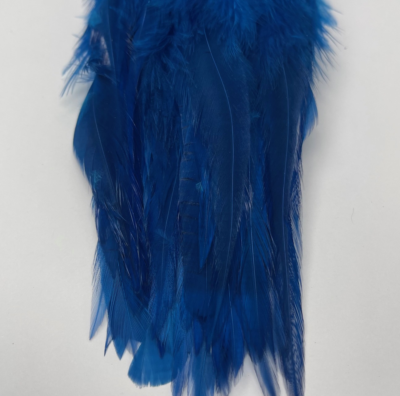 Wapsi Strung Rooster Saddles Long - Peacock Blue/White